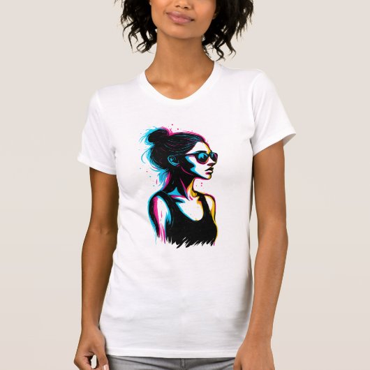 Neon Girl Profile Graphic Tee (Vorderseite)