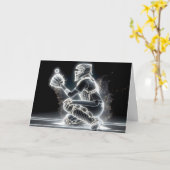 Neon Girl Softball Catcher Karte (Gelbe Blume)