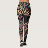 Neon Glam Tier Mix Tiger Leopard Muster Leggings (Rückseite)