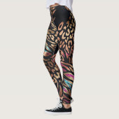 Neon Glam Tier Mix Tiger Leopard Muster Leggings (Links)