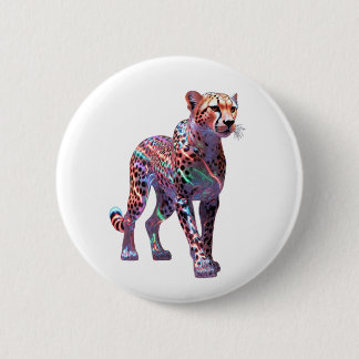 Neon Glass Cheetah Art – Colorful Energy Speed Ani Button