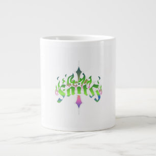 Neon Glaube - Gotische Kreuzflammenkunst Jumbo-Tasse