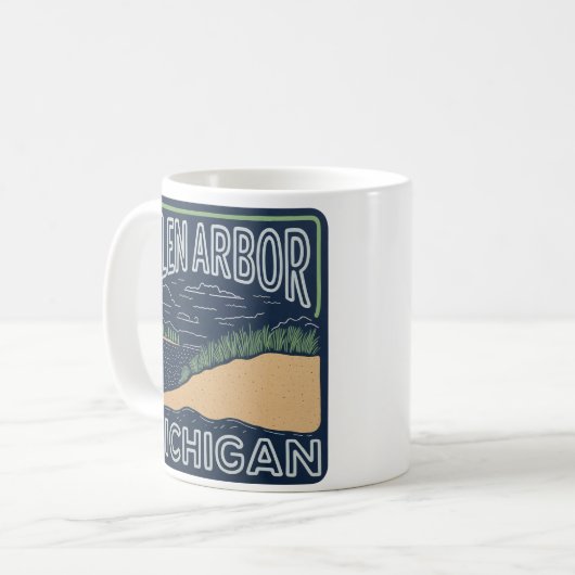 Neon Glen Arbor Michigan Kaffeetasse (Vorderseite Links)