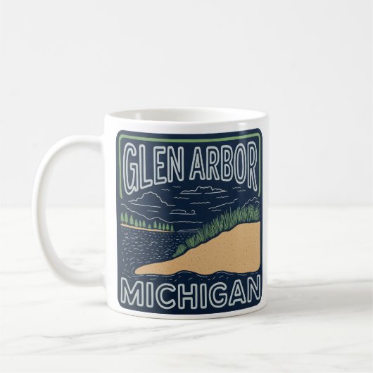 Neon Glen Arbor Michigan Kaffeetasse (Links)