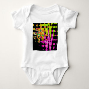 Neon Glitch Abstrakt Art Poster Print Baby Strampler