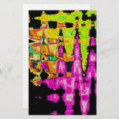 Neon Glitch Abstrakt Art Poster Print Briefpapier (Vorne/Hinten)