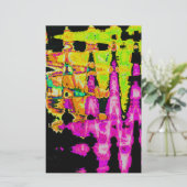 Neon Glitch Abstrakt Art Poster Print Briefpapier (Stehend Vorderseite)