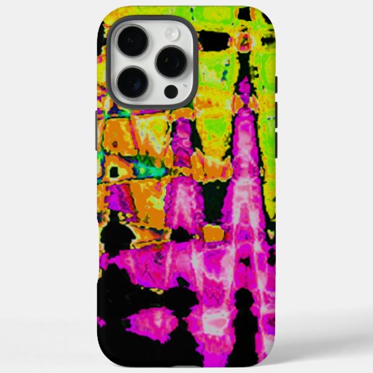 Neon Glitch Abstrakt Art Poster Print Case-Mate iPhone Hülle (Rückseite)