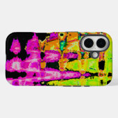 Neon Glitch Abstrakt Art Poster Print Case-Mate iPhone Hülle (Rückseite (Horizontal))