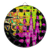 Neon Glitch Abstrakt Art Poster Print Dartscheibe (vorne)