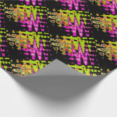 Neon Glitch Abstrakt Art Poster Print Geschenkpapier (Ecke)