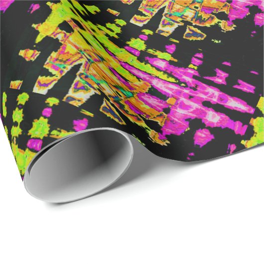 Neon Glitch Abstrakt Art Poster Print Geschenkpapier (Rolleneckpunkt)