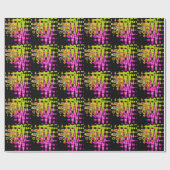 Neon Glitch Abstrakt Art Poster Print Geschenkpapier (Flach)