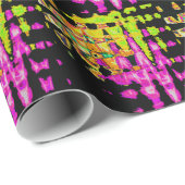 Neon Glitch Abstrakt Art Poster Print Geschenkpapier (Rolleneckpunkt)