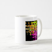Neon Glitch Abstrakt Art Poster Print Kaffeetasse (VorderseiteRechts)
