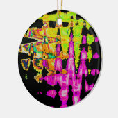 Neon Glitch Abstrakt Art Poster Print Keramik Ornament (Links)