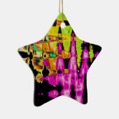 Neon Glitch Abstrakt Art Poster Print Keramikornament (Rechts)