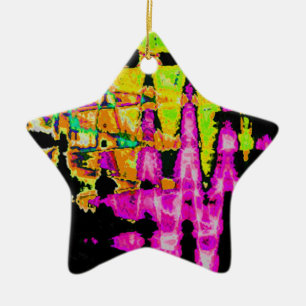 Neon Glitch Abstrakt Art Poster Print Keramikornament