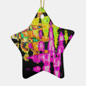 Neon Glitch Abstrakt Art Poster Print Keramikornament (Links)