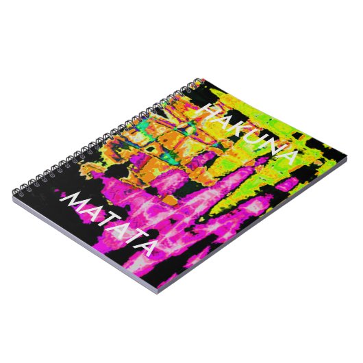 Neon Glitch Abstrakt Art Poster Print Notizblock (Linke Seite)