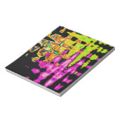 Neon Glitch Abstrakt Art Poster Print Notizblock (Rotiert)