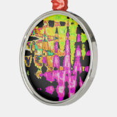 Neon Glitch Abstrakt Art Poster Print Ornament Aus Metall (Links)