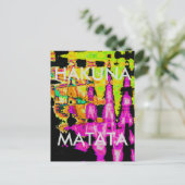 Neon Glitch Abstrakt Art Poster Print Postkarte (Stehend Vorderseite)