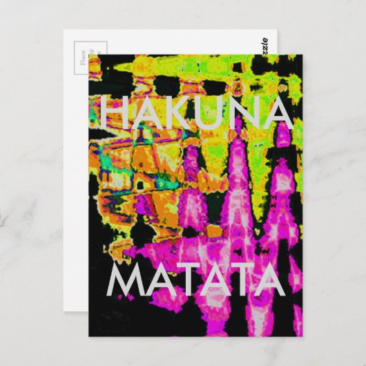 Neon Glitch Abstrakt Art Poster Print Postkarte (Vorne/Hinten)