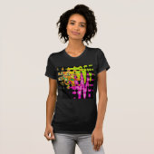 Neon Glitch Abstrakt Art Poster Print T-Shirt (Vorne ganz)