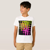Neon Glitch Abstrakt Art Poster Print T-Shirt (Vorne ganz)