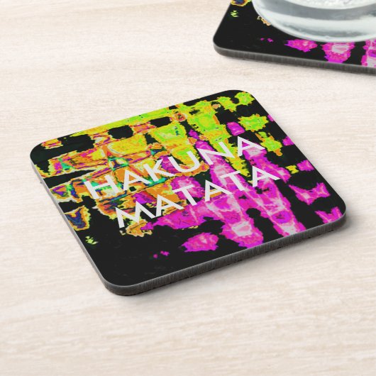 Neon Glitch Abstrakt Art Poster Print Untersetzer (Linke Seite)