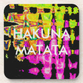 Neon Glitch Abstrakt Art Poster Print Untersetzer (Vorderseite)