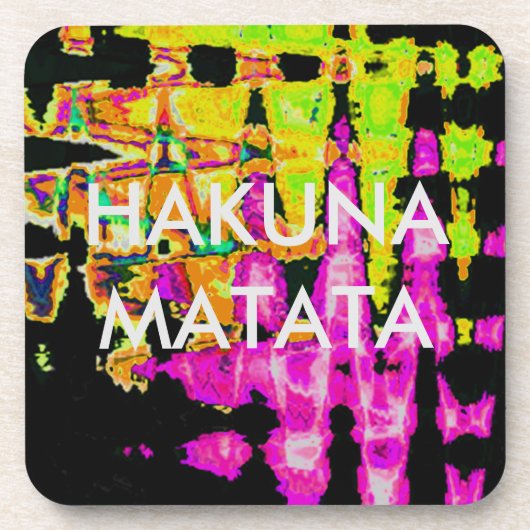 Neon Glitch Abstrakt Art Poster Print Untersetzer (Vorderseite)