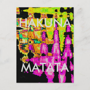 Neon-Glitch-Abstraktkunst-Poster-Druck Postkarte