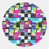Neon Glitch Art Aesthetic Vinyl Sticker (Vorderseite)