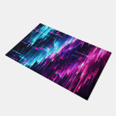 Neon-Glitch-Datenstrom-Abstrakt Fußmatte (Schrägansicht)