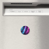 Neon-Glitch-Datenstrom-Abstrakt Magnet (In Situ (Geschirrspüler))