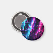 Neon-Glitch-Datenstrom-Abstrakt Magnet (Vorderseite/Rückseite)