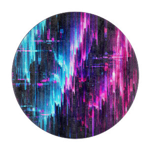 Neon-Glitch-Datenstrom-Abstrakt Schneidebrett