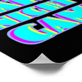 Neon-Glitch-Gamer-Poster | Synthwave-Kunst Poster (Ecke)