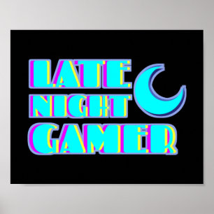 Neon-Glitch-Gamer-Poster   Synthwave-Kunst Poster