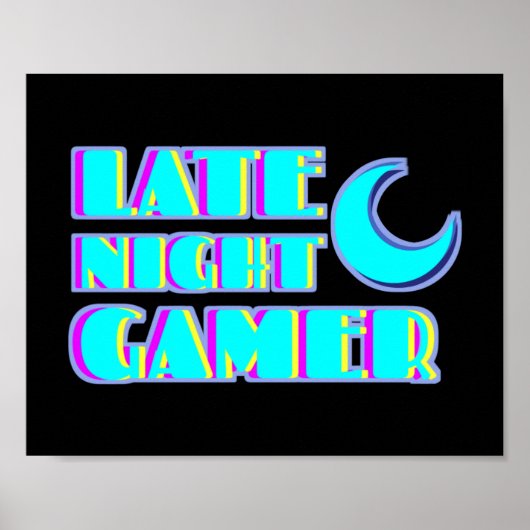 Neon-Glitch-Gamer-Poster | Synthwave-Kunst Poster (Vorne)