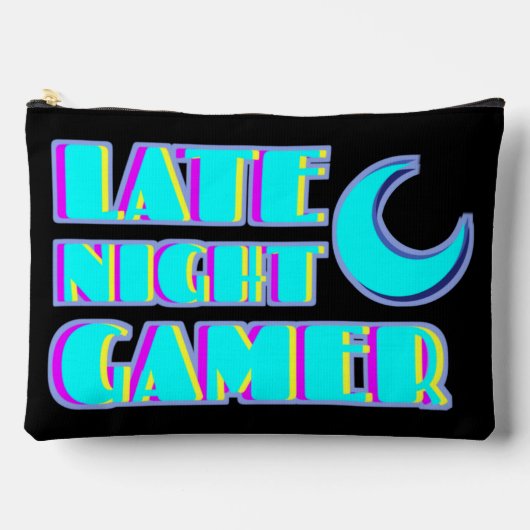 Neon Glitch Gamer-Tasche | Synthwave-Tech Zubehörtasche (Vorderseite)