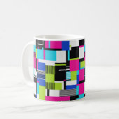 Neon Glitch Geometric Ceramic Coffee Mug Kaffeetasse (Vorderseite Links)