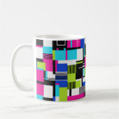 Neon Glitch Geometric Ceramic Coffee Mug Kaffeetasse (Links)