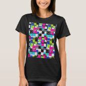 Neon Glitch Geometric Cyberpunk T-Shirt (Vorderseite)