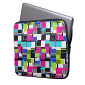 Neon Glitch Geometric Padded Laptop Sleeve (Vorderseite Links)