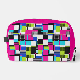 Neon-Glitch-Geometrie-Ästhetik-Kosmetikbeutel Waschbeutel