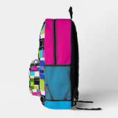 Neon Glitch Geometrischer Ästhetik Rucksack (Rechts)