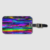 Neon-Glitch-Static-Gepäckanhänger Gepäckanhänger (Vorderseite (Horizontal))